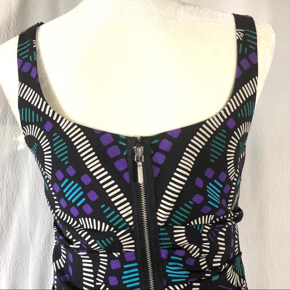Nicole Miller Sleeveless Silk/Spandex Print Dress - Picture 6 of 8